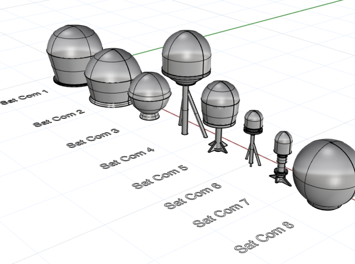 1:96 scale SatCom Dome - with stand 3d printed