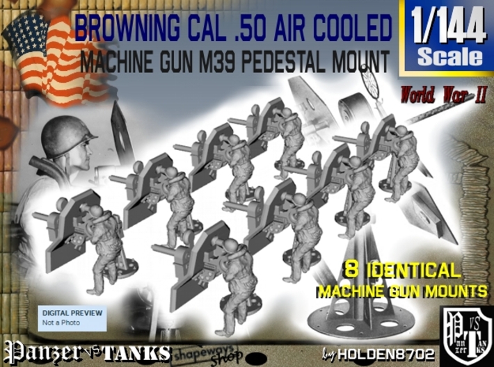 1-144 M2 Air Cooled M2 MG Mount Set2 3d printed
