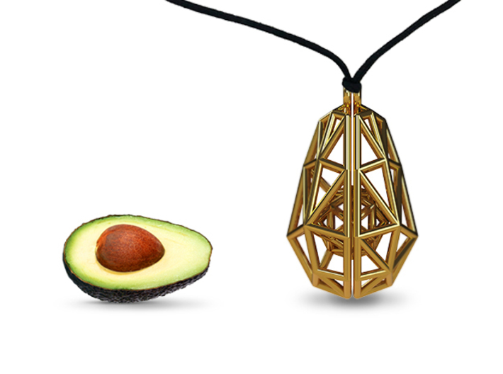 Poly Avocado Jewel 3d printed Necklace Mode