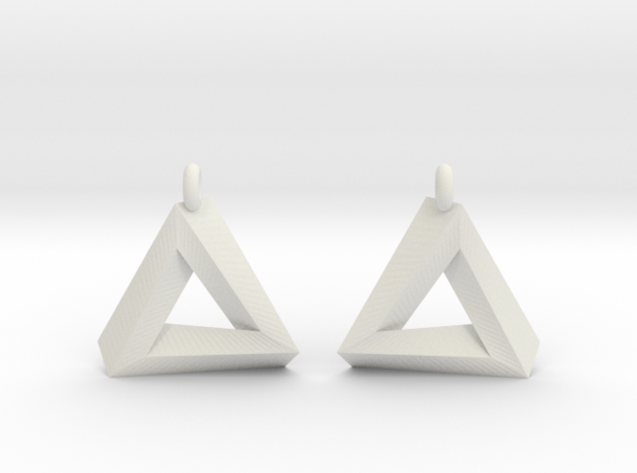 Penrose Triangle - Earrings (17mm | 1x mirrored) 3d printed