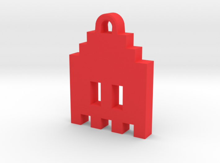 Pac Man Ghost 8-bit Earring 1 (looks down | moving 3d printed