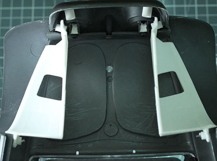 Sand Scorcher Inner Wheel Arches, Front 3d printed White nylon plastic, car shell not included