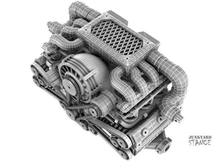 Sand Scorcher Alternator 3d printed Alternator Design, as part of the Twin Turbo Flat Six Engine Kit