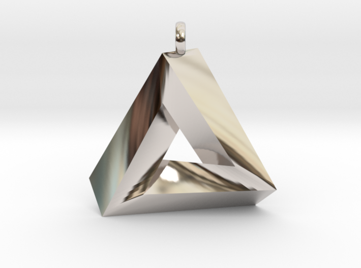 Penrose Triangle - Pendant (3cm | 2.5mm O-Ring) 3d printed