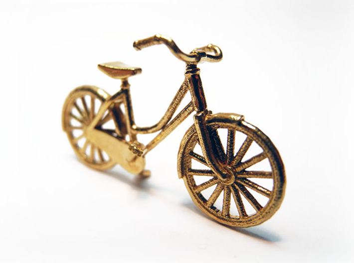 1:48 Vintage Bicycle 3d printed Printed in Raw Brass