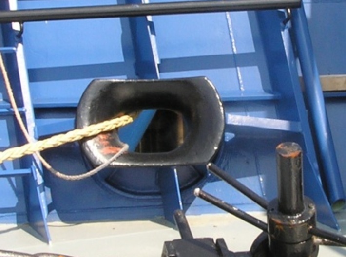 Ship Panama Chocks Jis Type Bc Bulwark Mounting 3d printed Bulwark mounted chock on Barend Biesheuvel - dutch fishery protection vessel.