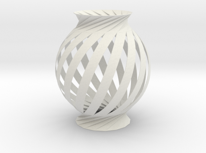 Lamp Ball Twist Spiral Inspired in Fold and Cut 3d printed