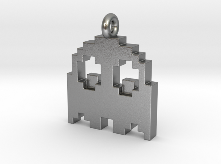 Pac-Man Pendant - Ghost (rounded corners) 3d printed