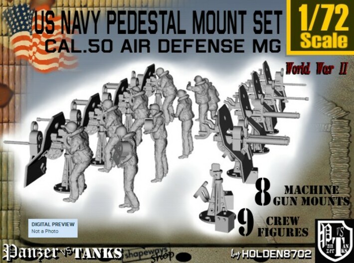 1/72 US Navy AA M Gun Pedestal Mount 3d printed