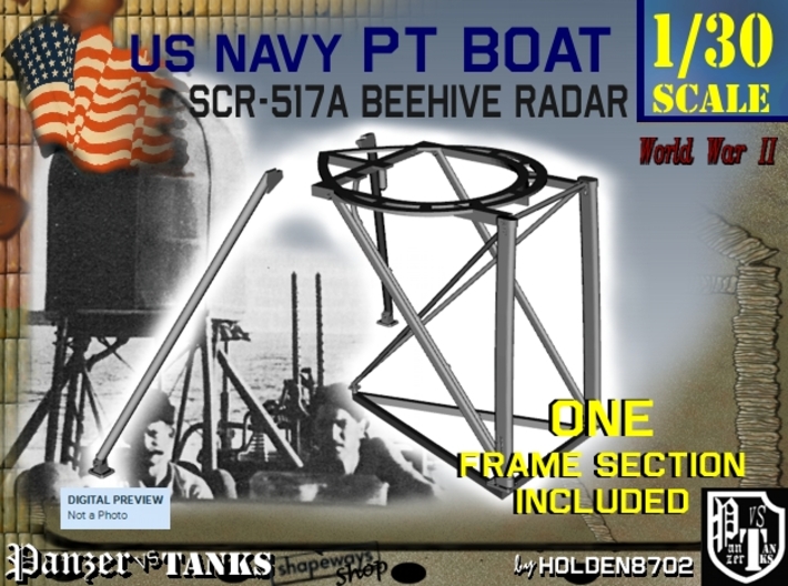1-30 PT Boat Beehive Radar Frame 3d printed
