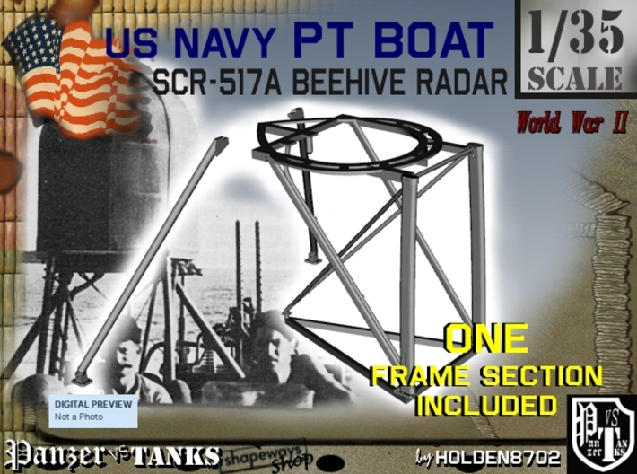1-35 PT Boat Beehive Radar Frame 3d printed
