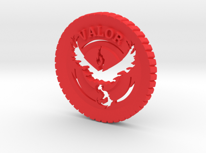 Pokemon Go Team Valor Challenge Coin 3d printed