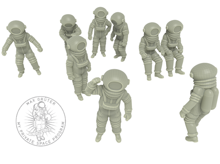 Classic Astronauts Set /1:72 3d printed