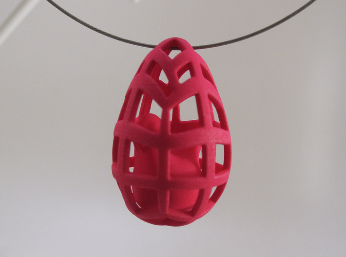 Egg before Chicken - Pendant 3d printed Hot Pink Strong &amp; Flexible Polished