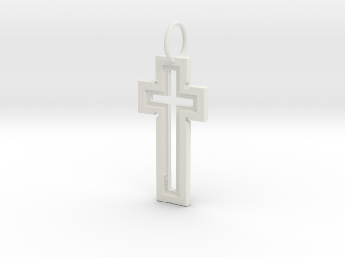 Hollow Cross Keychain 3d printed