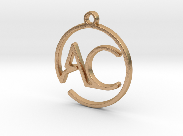 A &amp; C monogram Pendant 3d printed