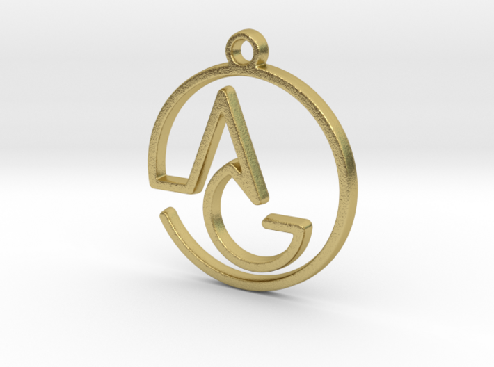 A &amp; G Monogram Pendant 3d printed