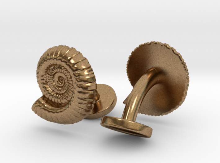 Ammonite Cufflinks 3d printed