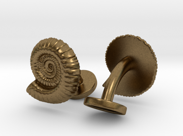 Ammonite Cufflinks 3d printed