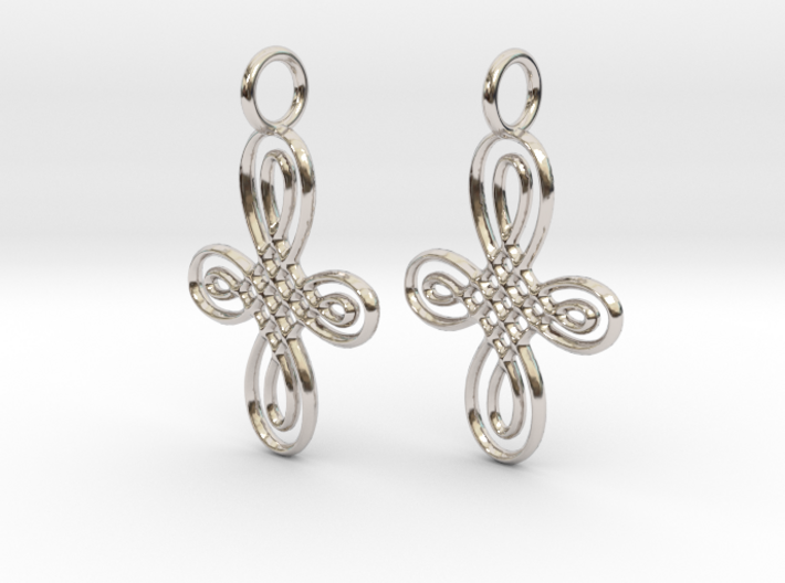 Celtic Round Cross Earrings 3d printed