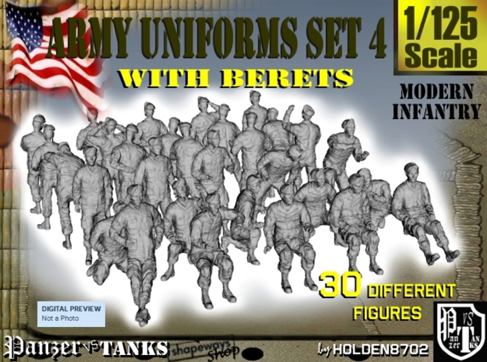 1-125 Army Modern Uniforms Set4 3d printed 