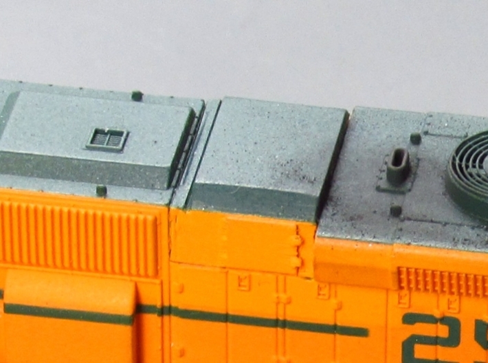 EMD Angled Air Filter Hatch (N - 1:160) 2X 3d printed Finished GP38 with angled air filter by Joe Bee