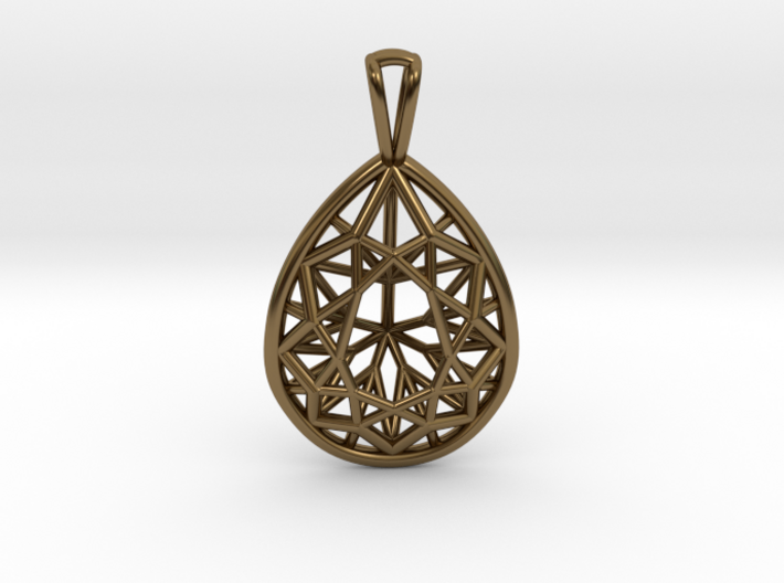3D Printed Diamond Pear Drop Pendant 3d printed