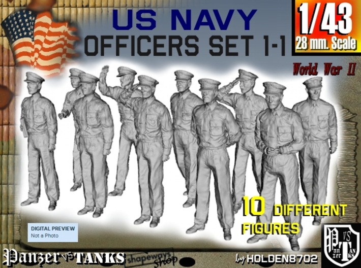 1-43 USN Officers Set1-1 3d printed