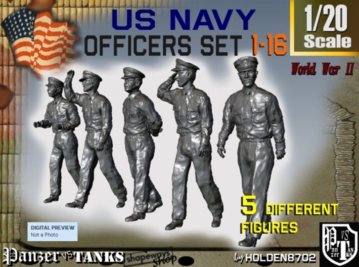 1-20 USN Officers Set1-16 3d printed