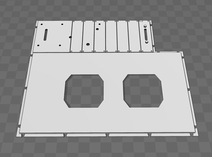DeAgo Millennium Falcon Floor Replacement alt vers 3d printed Render of the 3D model, top view