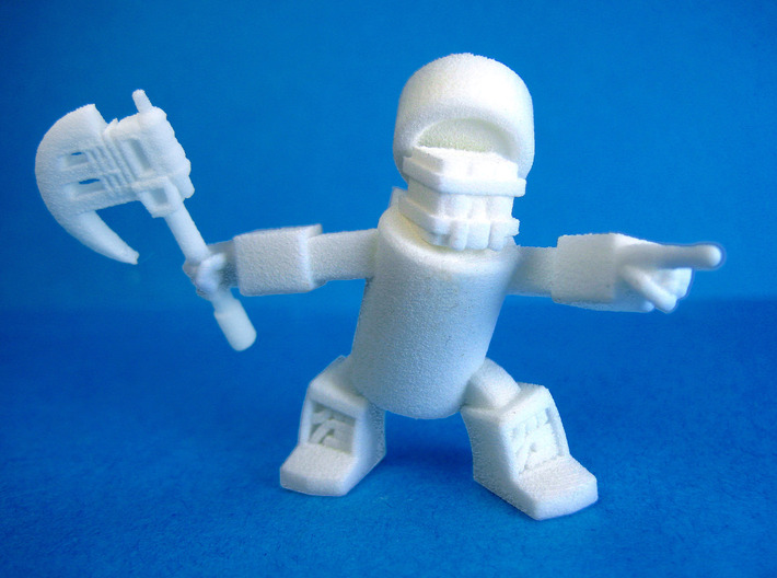 Khan-Dor, The Cola-Warrior 3d printed Print in white strong and flexible.