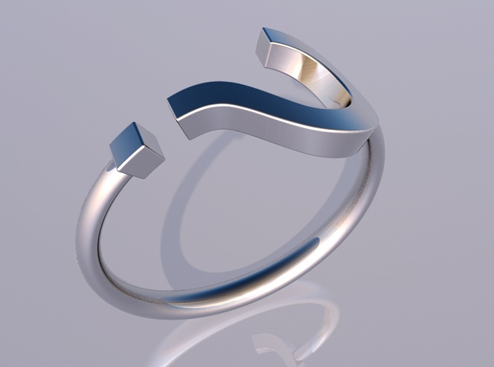 Question Mark Ring - Size US 6 3d printed render
