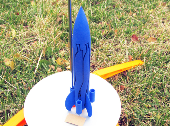 RocketCopter 3d printed On the launch pad in Royal Blue Strong &amp; Flexible Polished