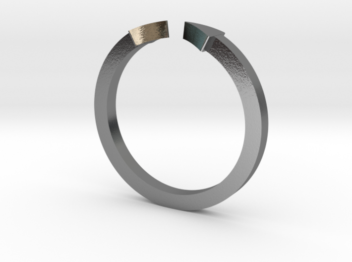 Double Triangle Mid Finger Ring 3d printed