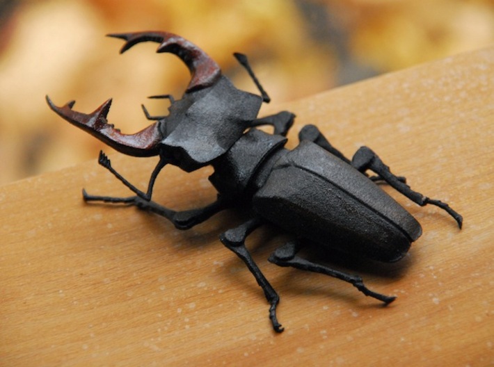 Articulated Stag Beetle (Lucanus cervus) 3d printed Shown painted with acrylics.