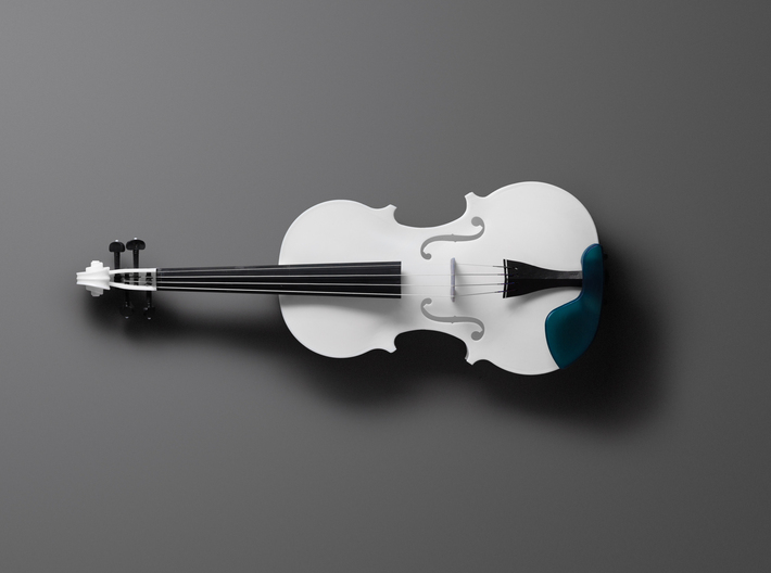 Violin (Body, Scroll, Fingerboard) 3d printed SLA version shown, with installed hardware (not included)