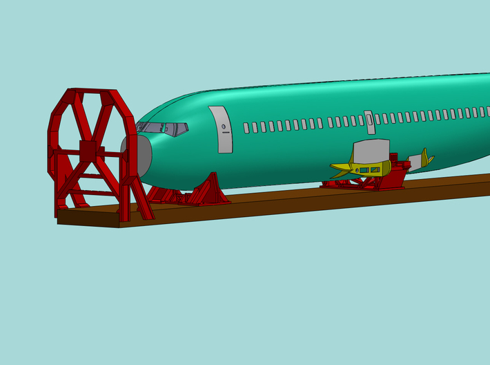 1/87 Boeing Fuselage Icebreaker & Cradles for flat 3d printed Another CAD render, this time showing my Boeing 737-400 model.