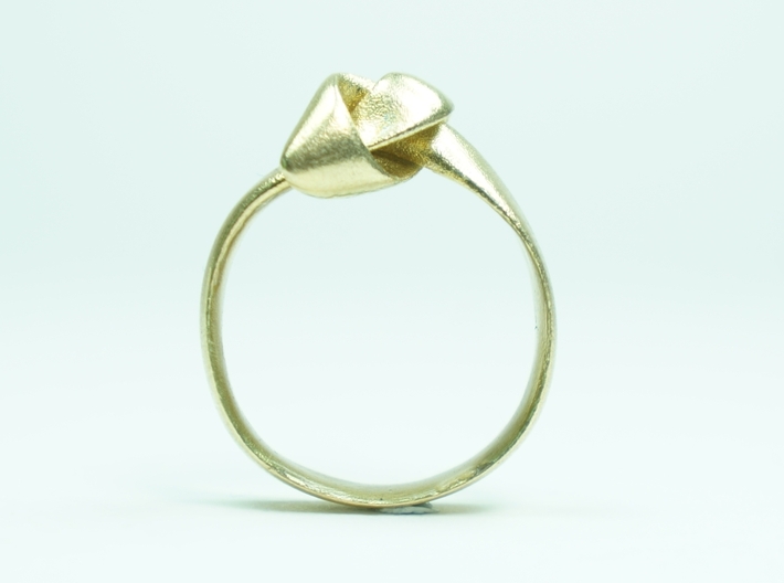 Knot Ring - Size 8 3d printed Brass