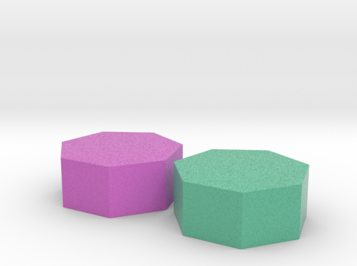Two small heptagons 3d printed