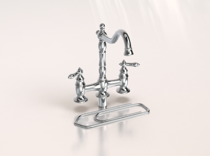 Miniature Doll House Kitchen Faucet B, 1:12 3d printed