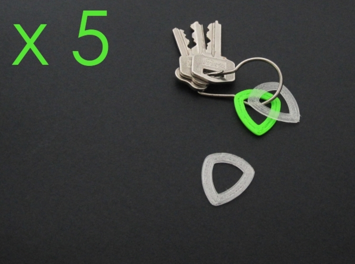 Hollow Plectrum, pack of 5! 3d printed Samples printed on a Printrbot, not by Shapeways