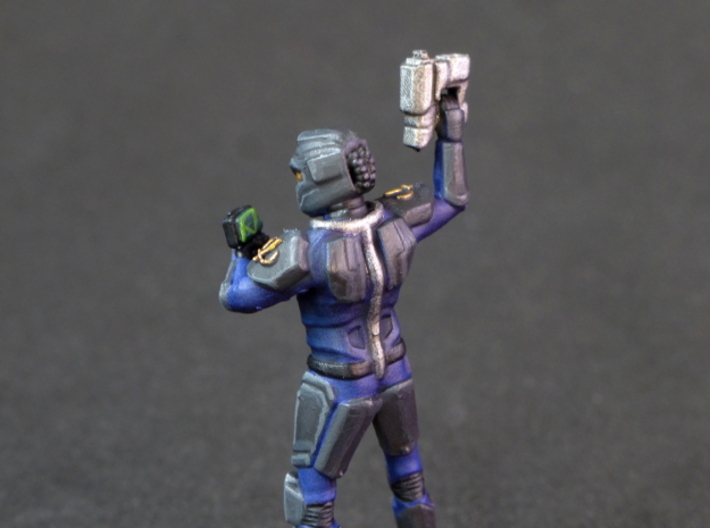 Terran Marine Squad 3d printed Terran marine with pistol and tactical scanner