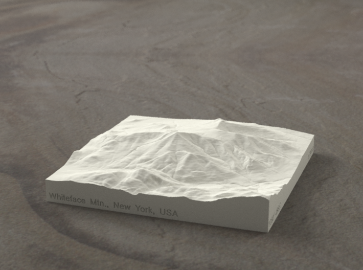 4'' Whiteface Mtn., New York, USA, Sandstone 3d printed Radiance rendering of model, viewed from the SSE