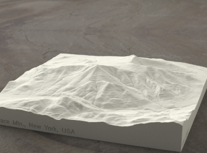 6'' Whiteface Mtn., New York, USA, Sandstone 3d printed Radiance rendering of model, viewed from the SSE