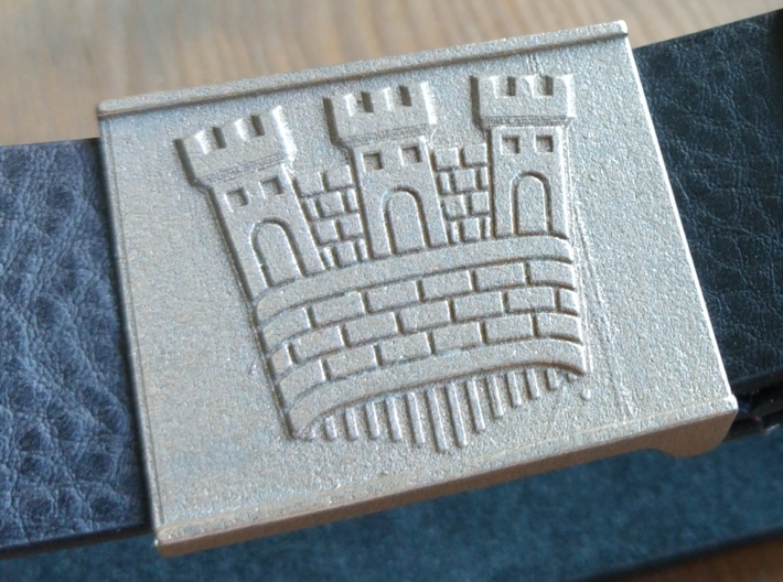 Castle belt buckle 3,7 cm 3d printed Borgen bältesspänne i stål