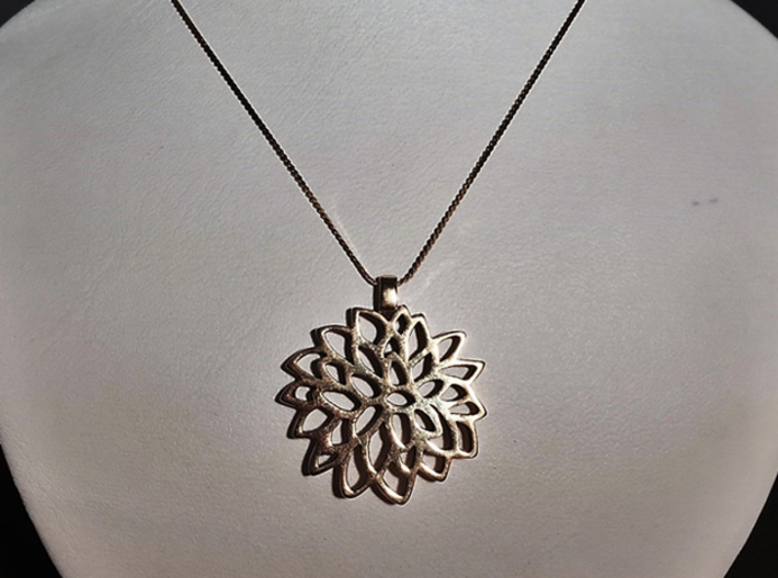 Carnation Pendant 3d printed add your own chain