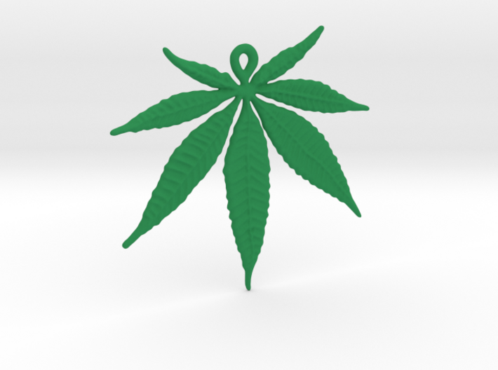 Marijuana leaf pendant 3d printed