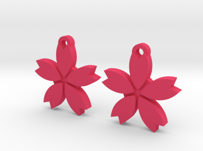 Sakura (Cherry Blossom) Flower Earrings 3d printed