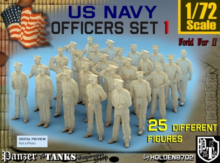 1-72 USN Officers Set1 3d printed