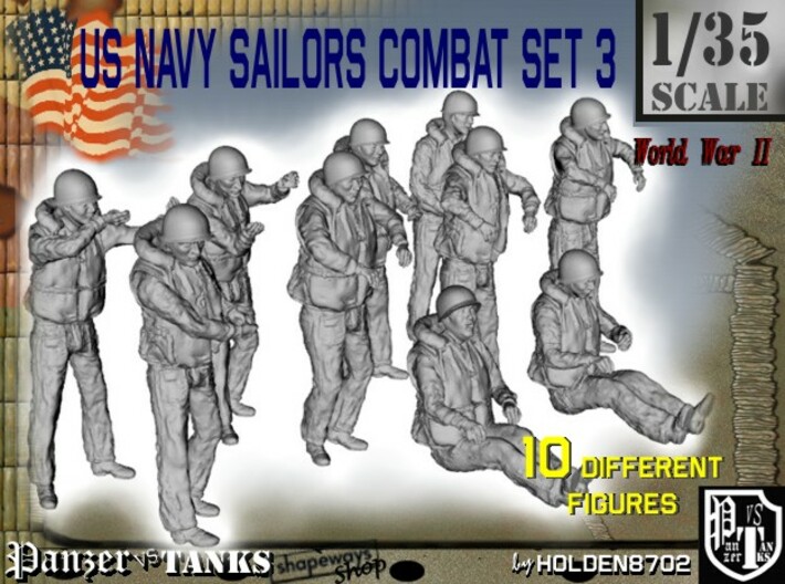 1-35 US Navy Sailors Combat SET 3 3d printed 
